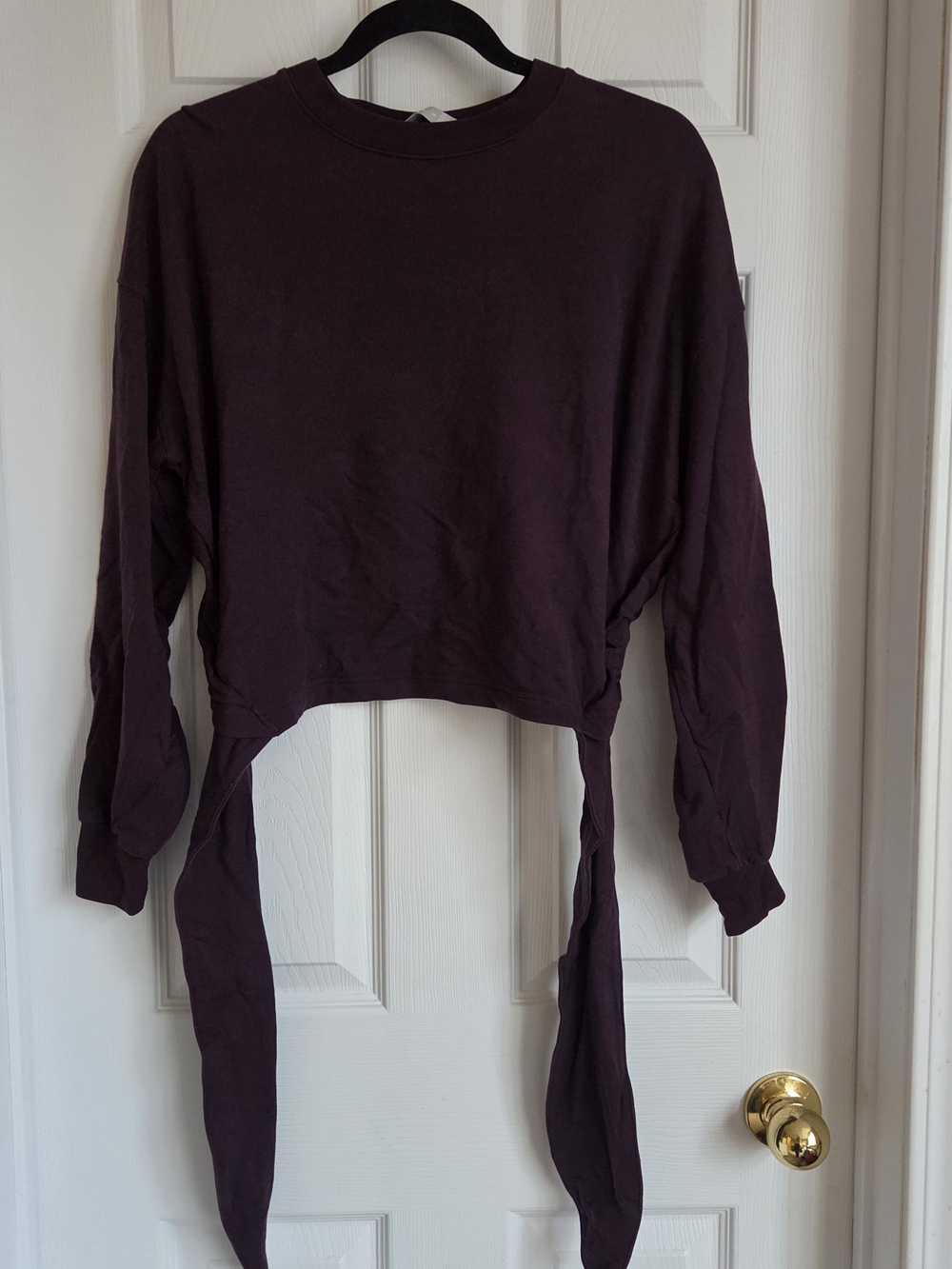 Women's Long-Sleeve Crewneck Pullover Sweatshirt - Plum - Picture 7 of 7
